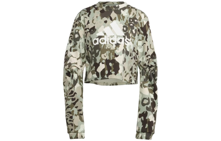 Adidas Adidas Sweatshirts Women's Silver Green Crew Neck Moderate Regular