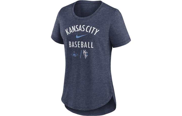 Nike Nike T Shirts Women's Navy Blue Crew Neck Moderate Straight Fit