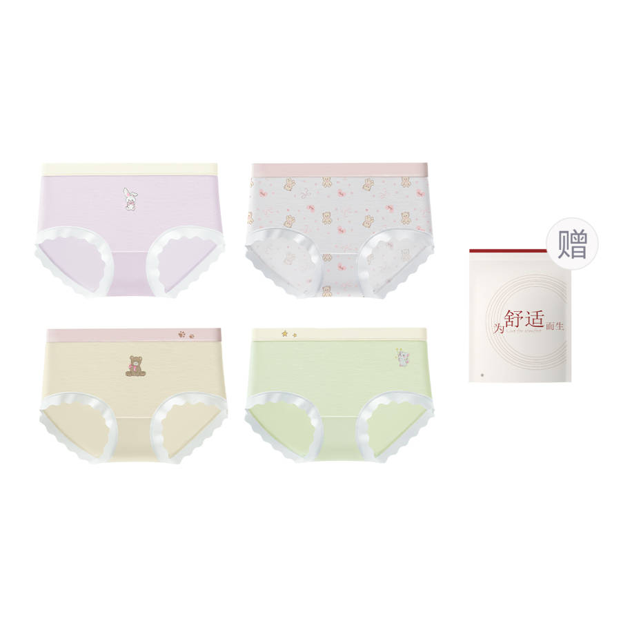 HONGDOUJUJIA Underpants Women's Shopping Bag 4 Pack