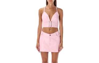 Rotate Camisoles Women's Pink V Neck Moderate Straight Fit
