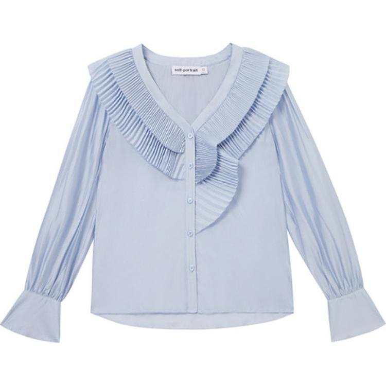 Self-portrait Satin Organza Blouse