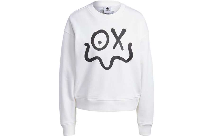 Adidas Originals Sweatshirts Women's White Crew Neck Moderate Regular