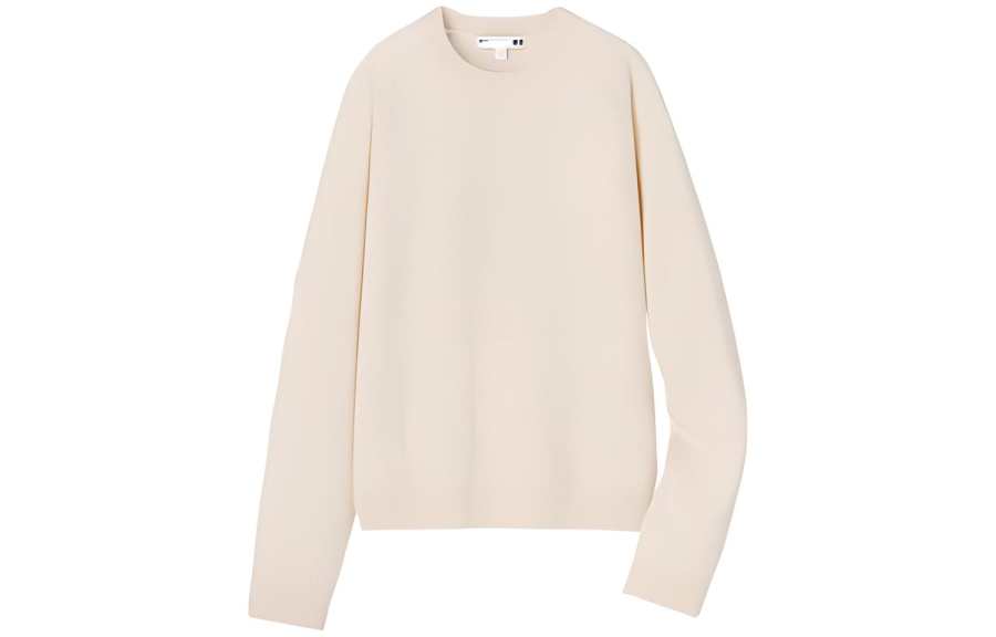 UNIQLO Cashmere Sweaters Women's Ecru Crew Neck Moderate