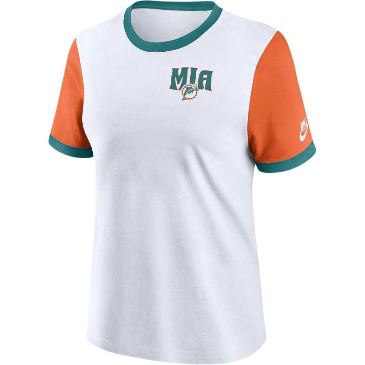Nike Nike Miami Dolphins Rewind Women's Nike Nfl Ringer T-Shirt