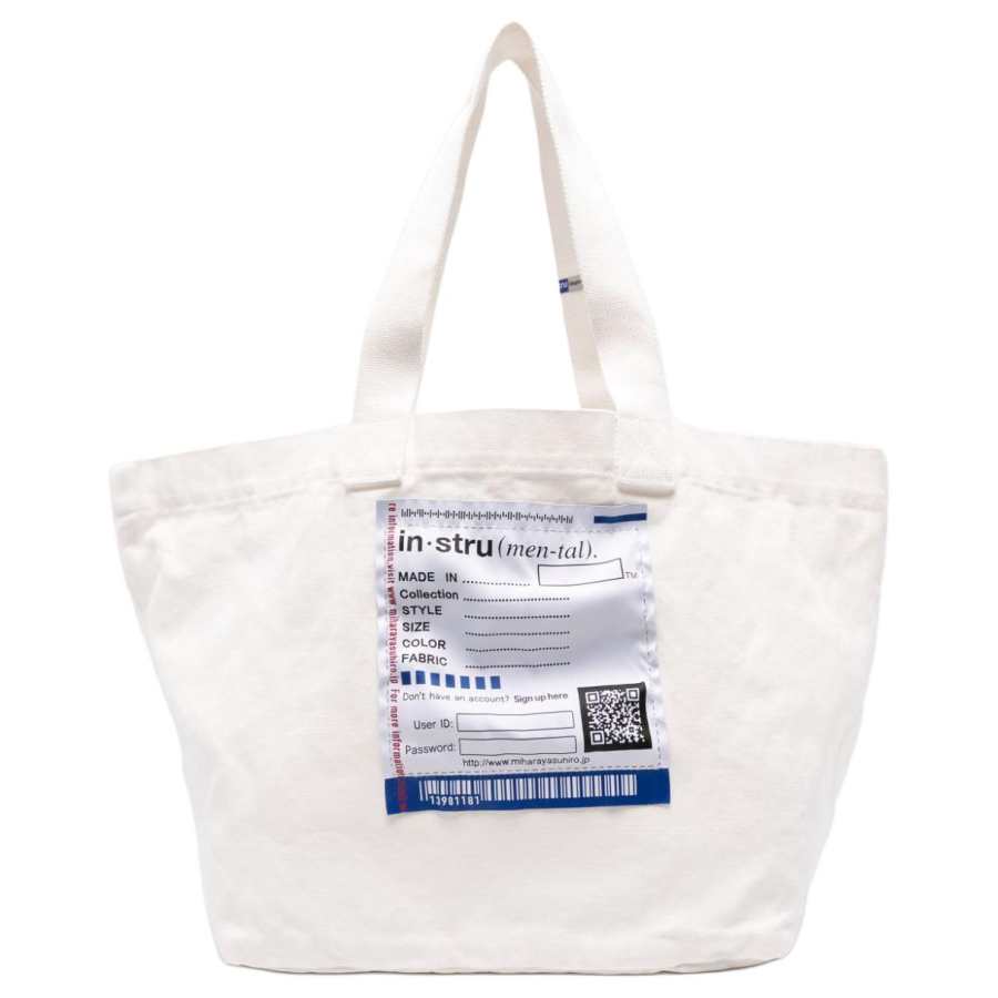 MIHARA YASUHIRO Cotton Tote Bag, Shopping Bag, Handbag, Shoulder Bag Unisex White