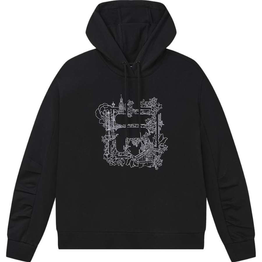 FILA Sweatshirts Women's Black Hooded Moderate Other
