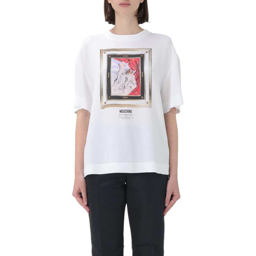 MOSCHINO T Shirts Women's White Crew Neck Moderate Other