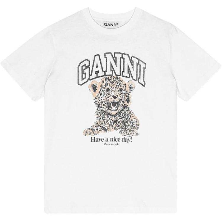 Ganni leopard jersey T-shirt