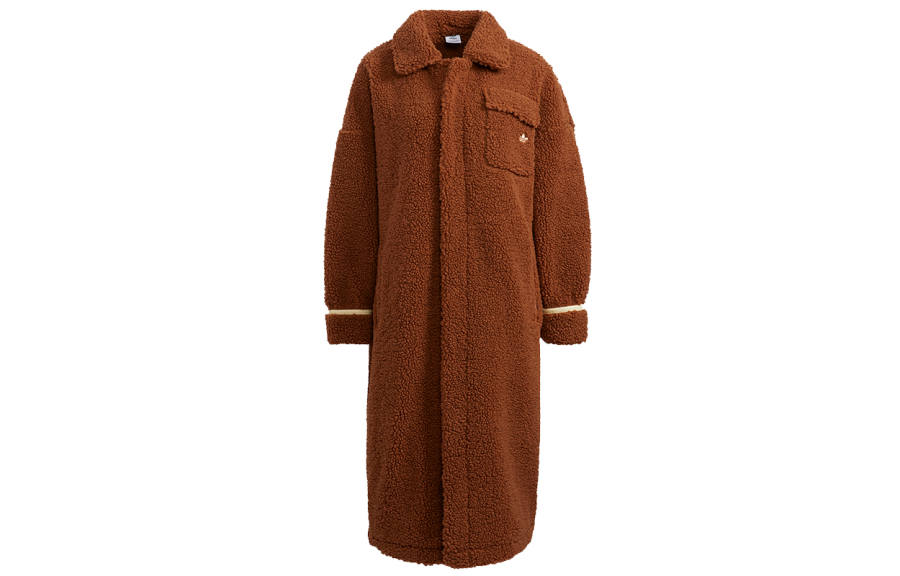 Adidas Originals Jackets Women's Olive Brown Lapel Moderate