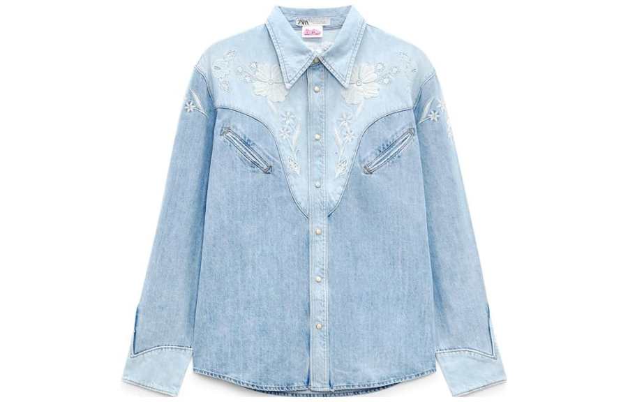 ZARA X Barbie Zara X Barbie Shirts Women's Denim Blue Moderate