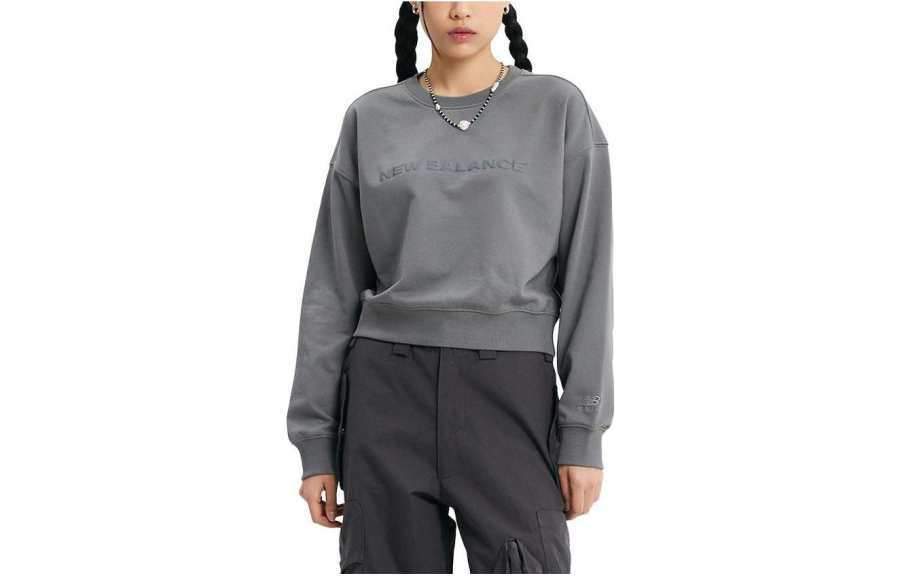 New Balance New Balance Sweatshirts Women's Gray Crew Neck Moderate Other