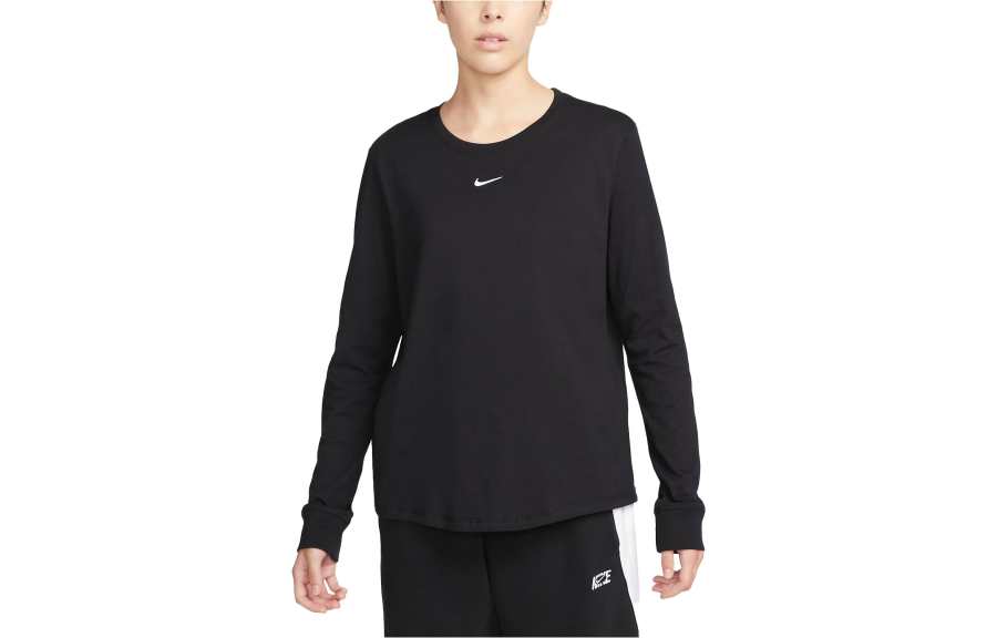 Nike Nike T Shirts Women's Black Crew Neck Moderate Straight Fit