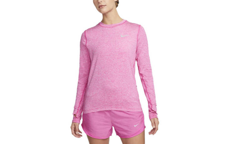 Nike Nike T Shirts Women's Fuchsia Crew Neck Moderate Straight Fit