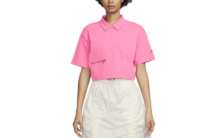 Nike Nike Polo Shirts Women's Pink Polo Collar Moderate Straight Fit