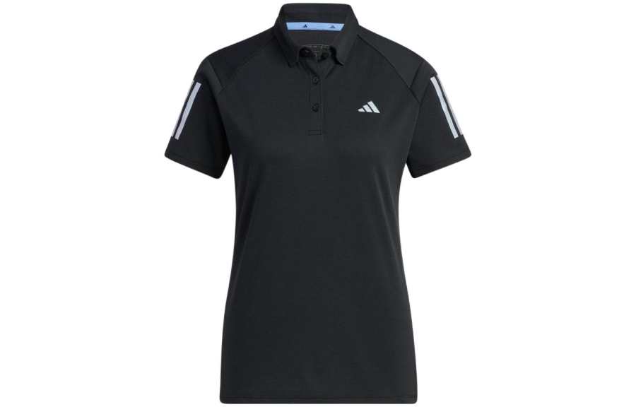 Adidas Adidas Polo Shirts Women's Black Polo Collar Moderate Straight Fit