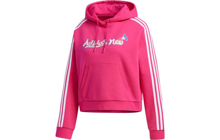 Adidas Neo Sweatshirts Women's Pink Hooded Moderate Regular