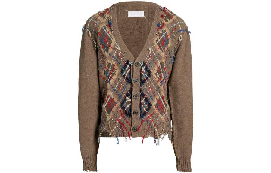 Maison Margiela Cut Out Detailed Knitted Cardigan