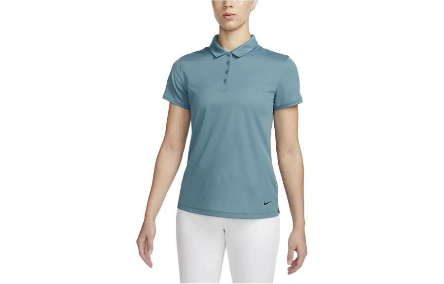 Nike Nike Polo Shirts Women's Aquamarine Polo Collar Moderate Straight Fit