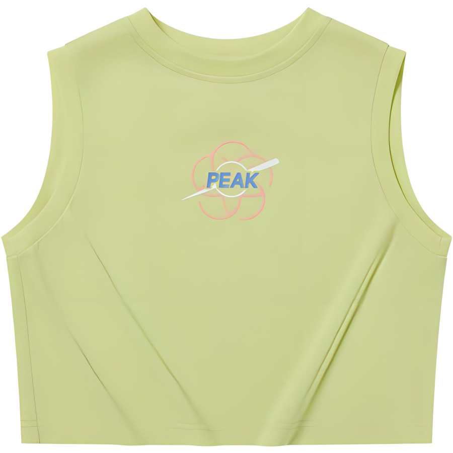 PEAK T Shirts Women's Light Yellow Crew Neck Thin Straight Fit