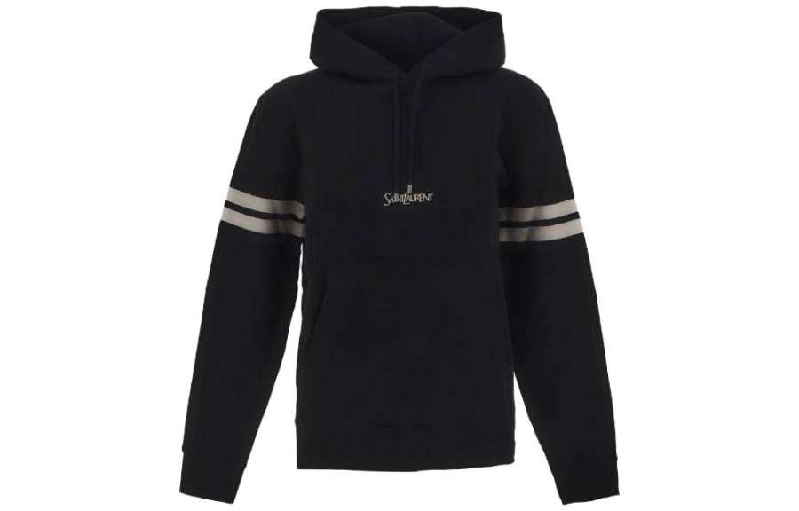 SAINT LAURENT Logo Embroidered Long-Sleeved Hoodie
