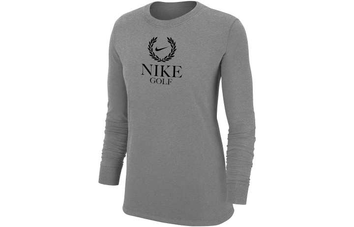 Nike Nike T Shirts Women's Gray Crew Neck Moderate Straight Fit