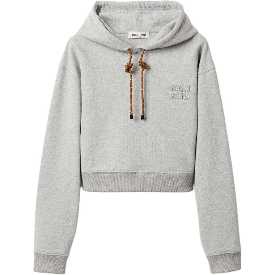 MIU MIU Logo Hoodie 'Grey'
