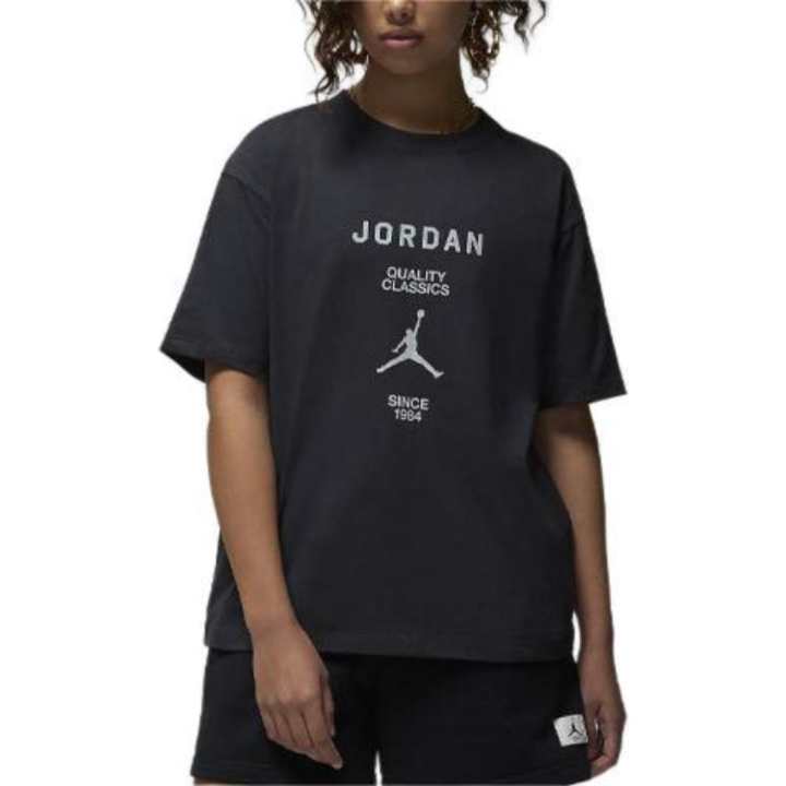 Jordan Jordan T Shirts Women's Black Crew Neck Moderate Straight Fit