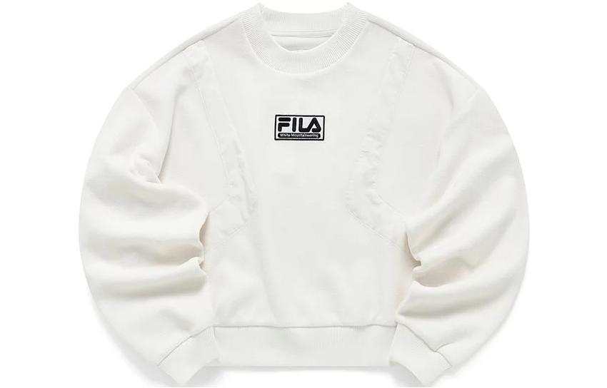 FILA FUSION X White Mountaineering White Mountaineering Sweatshirts Women's Reed White Crew Neck Moderate Regular