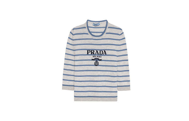 PRADA Prada logo-intarsia wool jumper