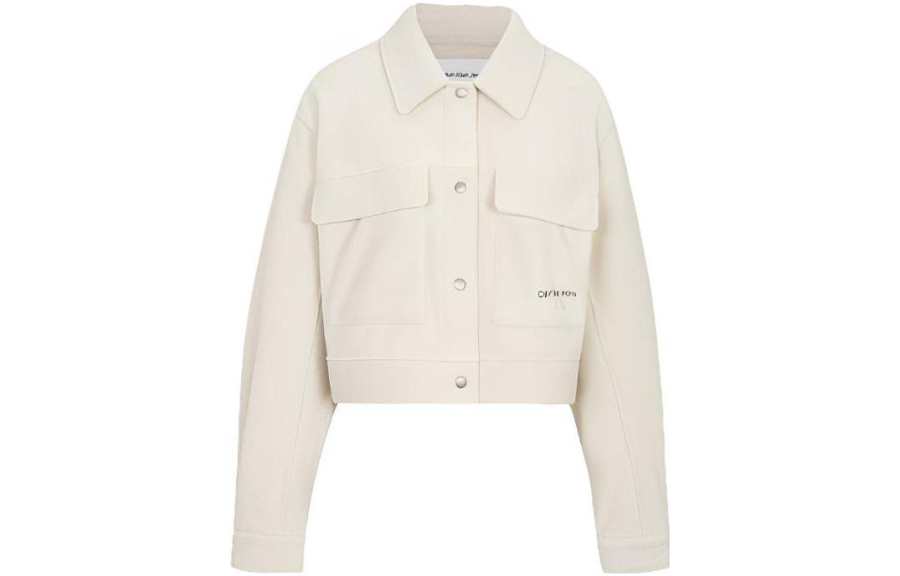 Calvin Klein Jackets Women's Ecru Lapel Moderate Other