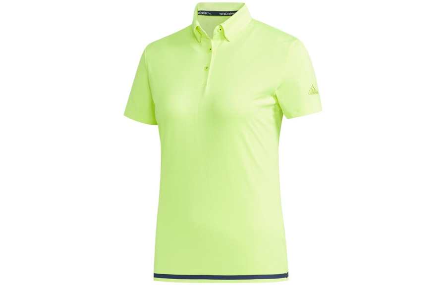 Adidas Adidas Polo Shirts Women's Neon Green Polo Collar Moderate Straight Fit