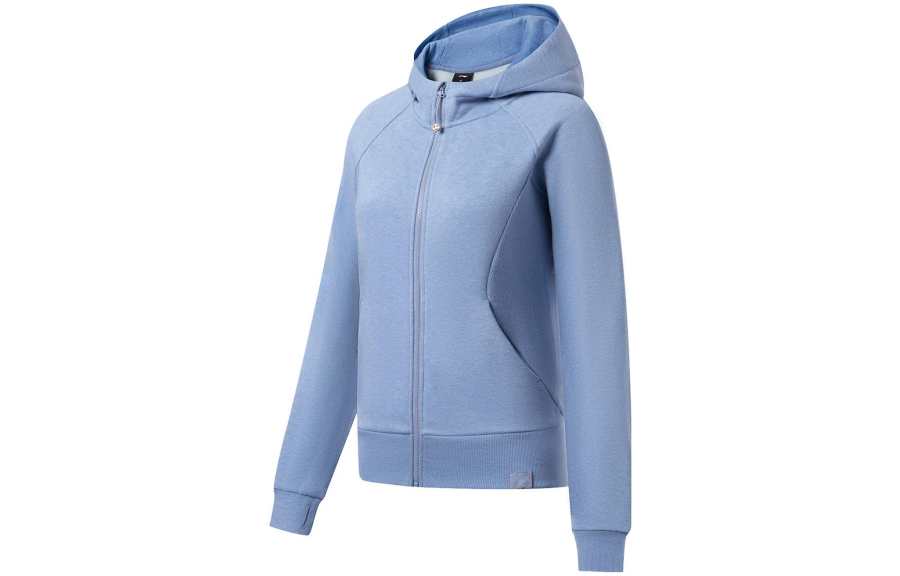 Li-Ning Li Ning Fitness Series Sweatshirts Women's Blue Hooded Thickened Cardigan
