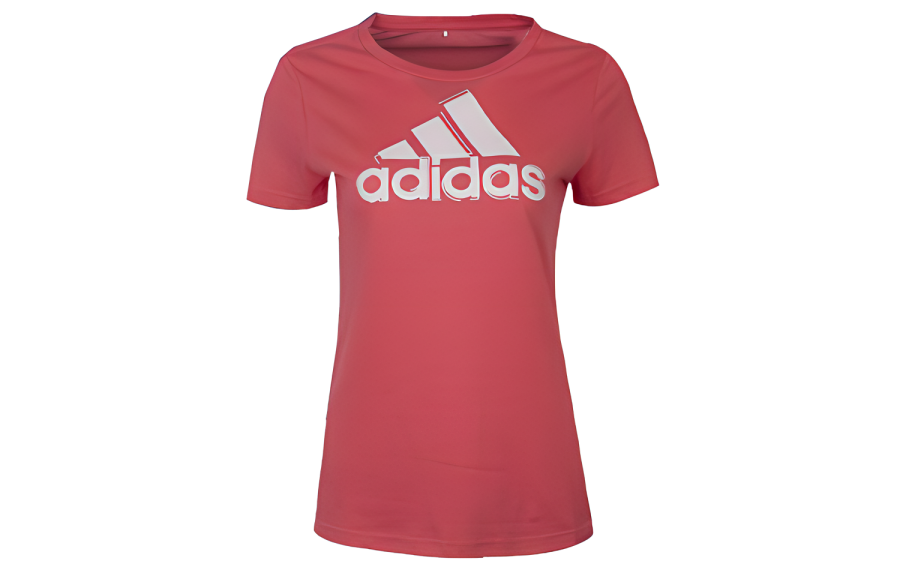 Adidas Adidas T Shirts Women's Pink Crew Neck Moderate Straight Fit