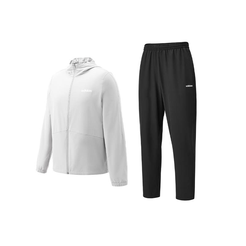 Adidas Adidas Casual Sportswear Men's Set White+Black Hooded Moderate
