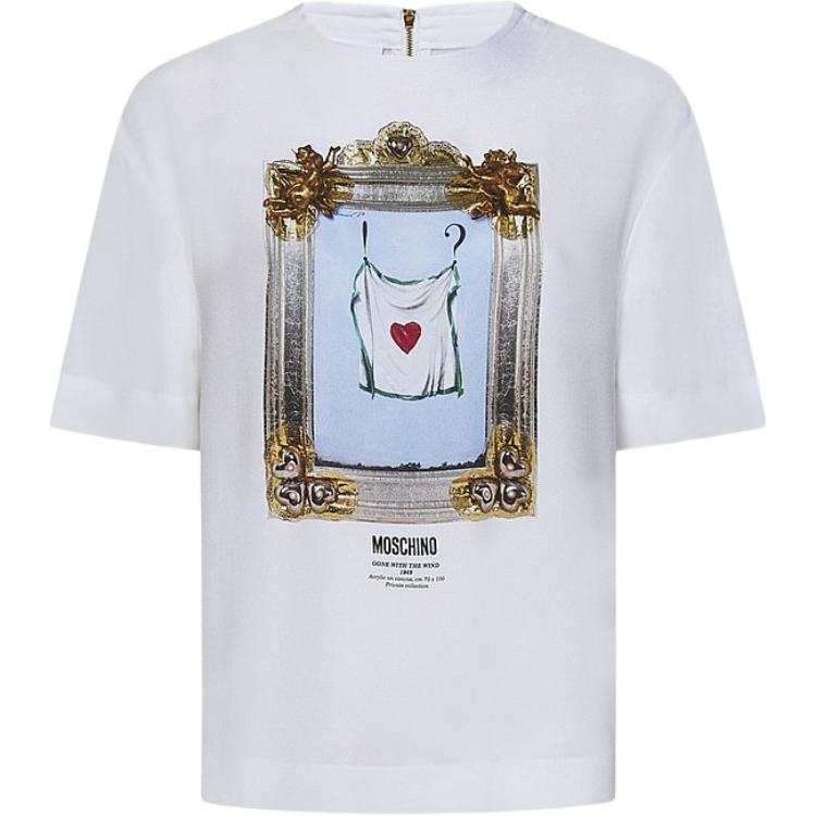 MOSCHINO Painting Printed Crewneck T Shirt