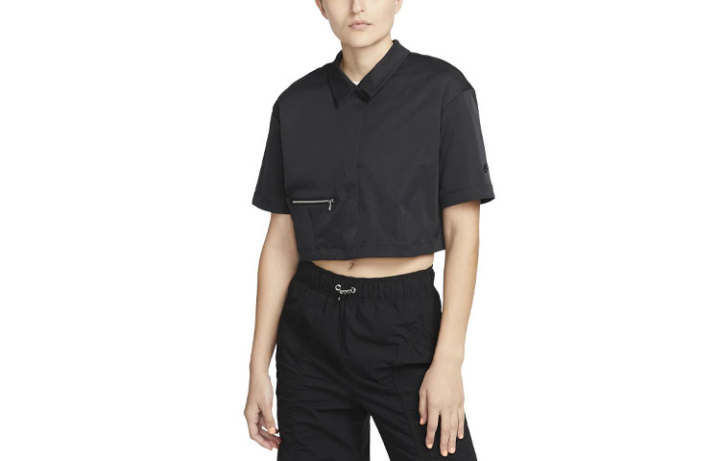 Nike Nike Polo Shirts Women's Black Polo Collar Moderate Straight Fit
