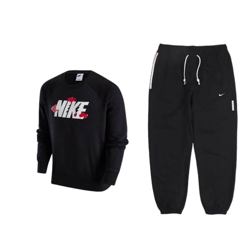 Nike Nike Dragon Soaring New Year Collection Logo Fleece Lined Crew Neck Top Comfortable Lace Up Sweatpants Sweatshirt Set