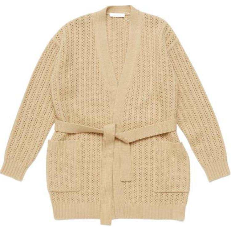 MaxMara Knitwear Women's Khaki V Neck Moderate Cardigan
