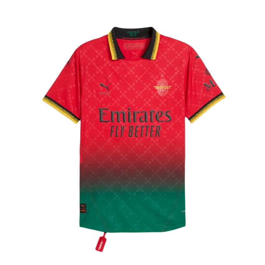 PUMA x AC MILAN X OFF WHITE AC Beige Blue Soccer Jersey Men's Timeless Red/Black