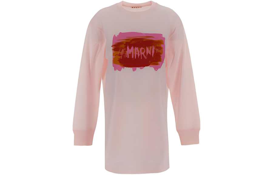 MARNI T Shirts Women's Pink Crew Neck Moderate Straight Fit