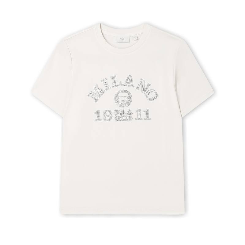 FILA MILANO T Shirt Women's Cloud White