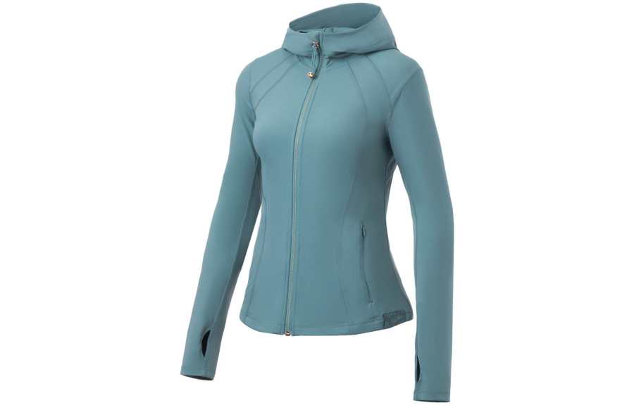 Li-Ning Li Ning Fitness Series Sweatshirts Women's Lime Green Hooded Moderate Cardigan
