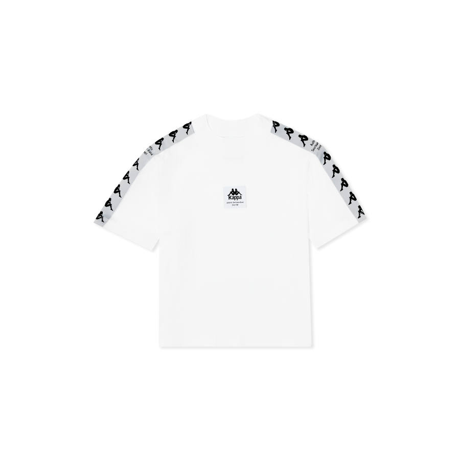 Kappa T Shirts Women's White 001 Crew Neck Thin Straight Fit