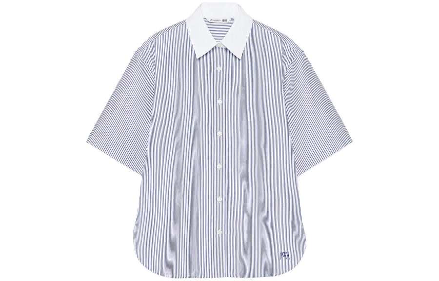 UNIQLO X JW Anderson Uniqlo Jw Anderson Co Branded Series Shirts Women's Sky Blue Lapel Moderate Other