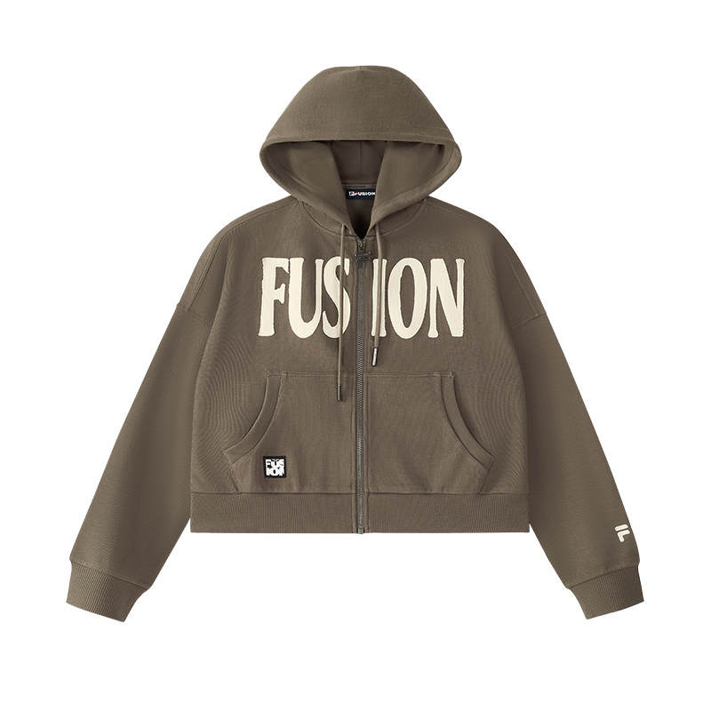 FILA FUSION Knitwear Women's Koala Brown Hooded Moderate Other
