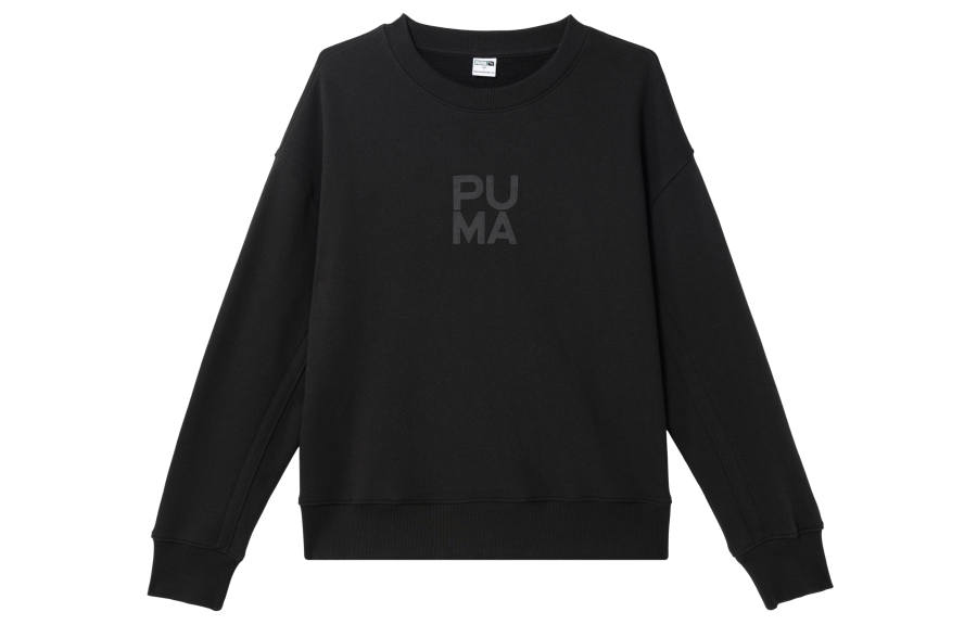 PUMA Infused Crew Sweatshirts Women's Black Crew Neck Moderate Regular