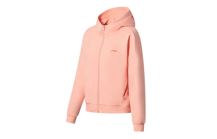 Li-Ning Li Ning Training Series Sweatshirts Women's Bright Lotus Orange Hooded Moderate Cardigan