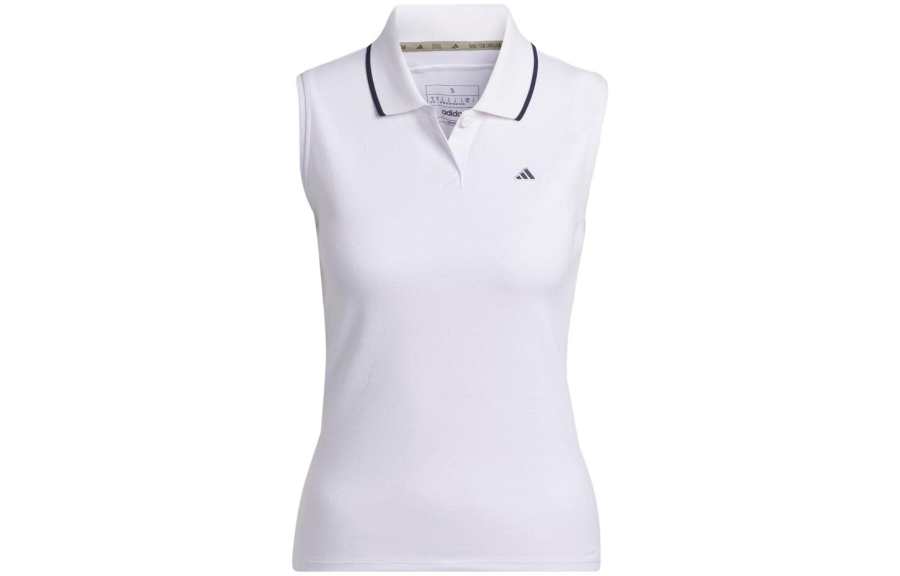 Adidas Adidas Polo Shirts Women's White Polo Collar Moderate Straight Fit