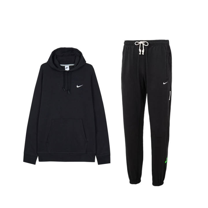Nike Nike Minimalist Style Brand Logo Fleece Lined Hooded Pullover Top Fitness Training Knitted Fabric Pants Sweatshirt Set