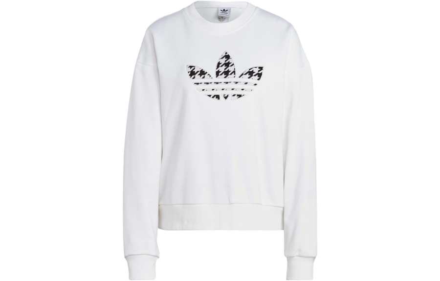 Adidas Originals Sweatshirts Women's White Crew Neck Moderate Regular